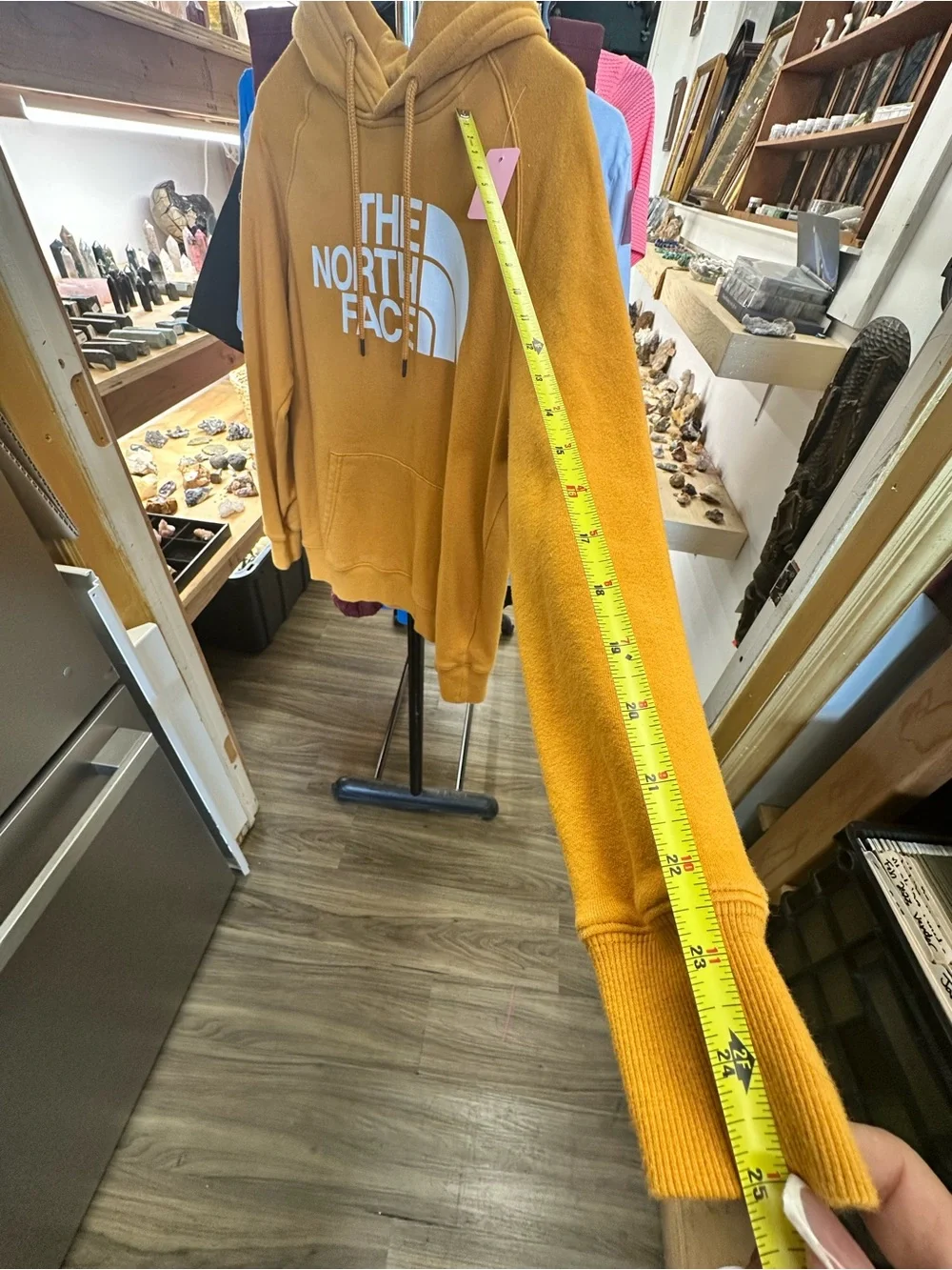 The North Face Men’s Hoodie Sweatshirt - Mustard Yellow with White Logo